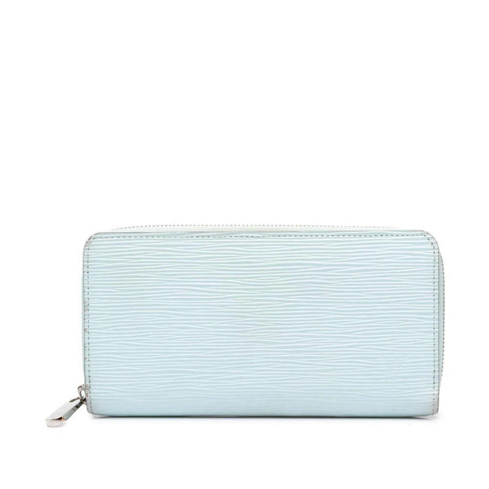 Louis Vuitton Epi Zippy Wallet Round Zipper Long M82355 Light Blue Leather Wo...